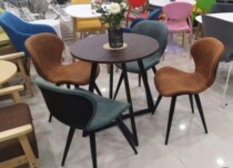 Net red leisure negotiation table and chair combination reception milk tea shop table and chair cafe balcony leisure Nordic round wood table and chair