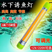 200W12V yellow light underwater bait light set fish lamp fishing night fishing raft fishing light deep water fishing squid polyfish lamp