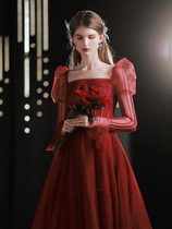 Toast Dress Bride 2022 New Birthday Super Fairy Evening Gown Bubble Cuff Annual Meeting Host Art Elegant Banquet