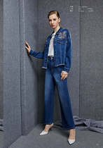 CANDACE Hong * female autumn and winter counter womens clothing 81553A casual all-match denim jacket 1880