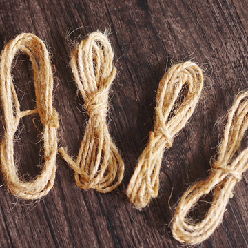 1~2mm细 手工diy麻绳装饰绳 天然原色吊牌编织麻绳线 复古包装绳