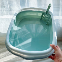 Large medium and small semi-enclosed macaron open cat toilet with splashing proof cat litter basin with shovel
