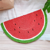 Cute creative sisal watermelon cat scratch plate refreshing cat toy pet mat grinding claw pet supplies
