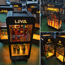 Bar KTV glowing wine cabinet spades a red wine beer power train mobile Champagne wine base display cabinet