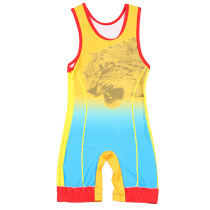 Printed wrestling suit freestyle competition conjoined wrestling dress children adult nylon stretch wrestling suit