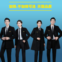 Hotel front desk lobby manager overalls woolen coat female bank sales reception tooling autumn and winter coat men thick