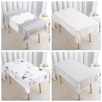 White grid rectangular disposable thickened tablecloth Waterproof coffee table Oil-proof window grille Food stall Hotel tablecloth White