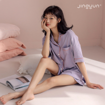 Jingyun (Shumian type) Pajamas Women Summer Cotton Short Sleeve Mens Large Size Home Clothes Couple Set Spring and Autumn Thin