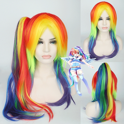 taobao agent Drifting House My Pony Rainbow Wig Color Cosplay Wig Anime Wig 296