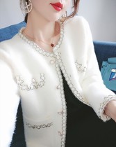 Small fragrant wind jacket 2022 new spring autumn casual fashion 100 hitch ferret velvet round collar short sweatshirt blouse womens clothing