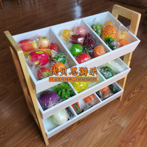 Children's House Supermarket Shelf Selling Counter Parent-Child Restaurant Fruit Selling Table Toy Cabinet Customizable
