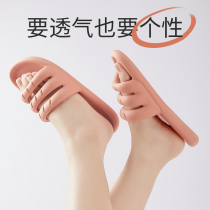 Far Hong Kong hot dog slippers women non-slip deodorant home indoor couples soft bottom home Bath men wear sandals