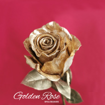 Photography props wedding room decoration vintage hand bouquet Golden Rose fake flower Christmas fake flower golden bouquet