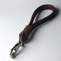 (ultra-short) one step with high-end head layer soft cow leather traction rope Puppy Stainless Steel Giant Dog Rope