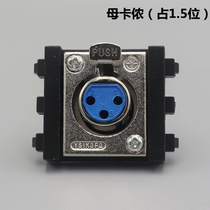 Black 1 5-bit female Carnon socket module accessories XLR microphone microphone 3-core Carnon audio signal module