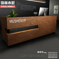 Industrial style retro cashier Simple modern clothing store Small shop Bar counter Company front desk reception desk corner