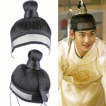 Costume with clear hair set men's and women's net towel one headgear antique black long straight hair net cos film and television Korean drama