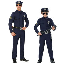 cosplay Halloween party annual meeting stage mens police officers perform as adult police officers dress up costumes