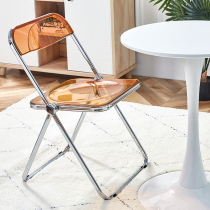 Transparent folding chair Net red acrylic creative bench womens clothing store ins Wind Photo Crystal Chair dessert shop dining chair