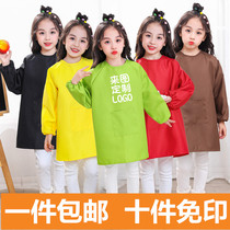 Childrens painting gown waterproof long sleeve middle child reverse wear gown kindergarten painting children apron custom logo