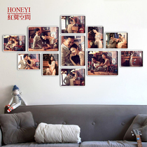 Making photo wall to do wedding photo zoom in custom crystal photo custom frame wall photo studio Lamina Jiugong grid