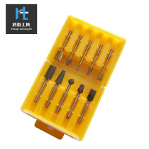 10 set mini high speed steel electric rotation wood file set wooden carving and milling cutter grinding head 3 15mm handle