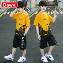 Boys summer dress suit 2022 New Korean version of Ocean Gas Summer Children short sleeves Pure cotton Two sets of summer boys