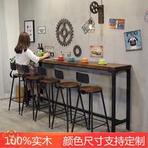 High bar table Nordic rock board Marble household bar table Milk tea shop table Bar table Modern simple wall length