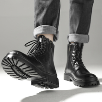 Hon Stars Wave Martin Boot Mens High Help Genuine Leather Yinglun Wind Spring 2022 New Trend 100 Ride Tide Shoes