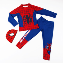 Childrens swimsuit Baby Spiderman Boy long-sleeved split swimsuit Boy 2 years old 3 long-sleeved swimsuit Sunscreen big child