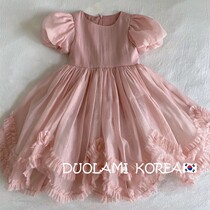 Han Fan Childrens Pink Dress Spring Childrens Princess Yellow Girl Babys Birthday Summer