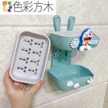 Cartoon cute double soap box non-perforated wall-mounted drain soap box home toilet dormitory soap rack