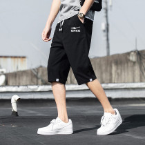 Hongxing Erke shorts mens cotton summer thin wear casual pants straight five-point trend sports Capri pants