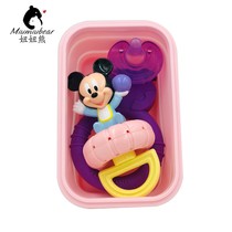  Teether toy portable storage box Pacifier storage box Baby rattle storage box Foldable