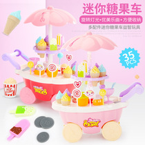 Childrens house macaron Candy car light music can store ice cream cart toy 61 gift