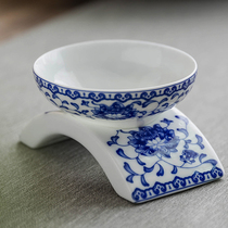 Tea filter mesh frame tea Funnel Group ceramic Jingdezhen blue and white porcelain tea compartment creative traditional kung fu tea accessories