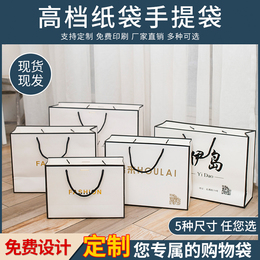 High-end Paper Bag Custom Gift Bag Clothing Store Handbag set for women's packaging Bags Bull Leather Bag Print Logo