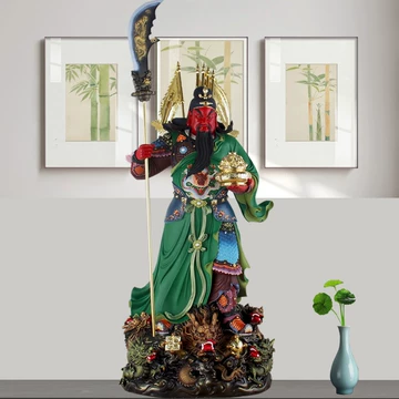 時代 唐木関羽置物 中国美術 ⑧