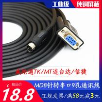 Weilun Tong TK MT touch screen and Delta Xinjie PLC communication cable 8-pin to 9-hole com port RS232 connection cable