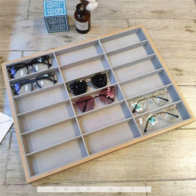 眼鏡店カウンター木製メガネ棚メガネ小道具ディスプレイボックスカウンター装飾トレイサングラス収納ボックス