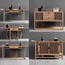 New Chinese style entrance cabinet Solid wood Alice head entrance table Simple foyer decoration case Several Zen wall for the table end view table
