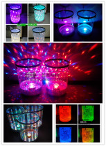 Magic flying flower water inspiration water drum Transparent luminous LED voice-activated colorful frosted adult childrens laser water drum