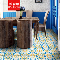 Hansen American Mediterranean retro yellow blue brick yard flower piece kitchen bathroom floor tile balcony brick