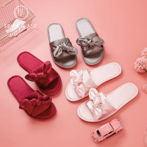 BE slippers ladies winter wedding red newlyweds spring and autumn home indoor home bow non-slip