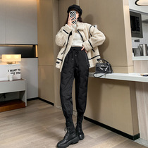 Down Pants Woman outside wearing thickened bunches 2021 New high waist Fashion Thin Big Code Women Outdoor Sports Pants