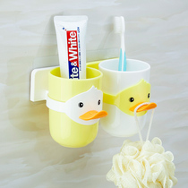 Cartoon childrens toothbrush holder tooth Holder Holder suction Wall Wall Wall cute non-perforated toothbrush cup set