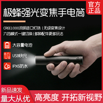 Xiaomi Extreme Bee Strong Light Zoom Flashlight Outdoor Camping Night Rider Electric Aluminum Alloy Waterproof Rechargeable Life