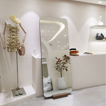 Net celebrity beauty floor-to-ceiling full-length mirror Household full-length mirror Nordic fitting mirror Invisible border clothing store mirror