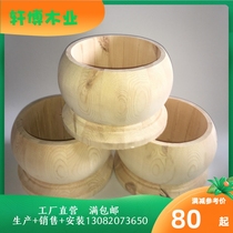  Gazebo round wood column cover camphor pine solid wood cylindrical base anti-corrosion wood corridor cylindrical cover foot carbonized hollow column pier