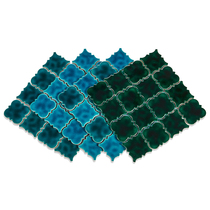 Jiayin Kiln Mosaic Blue Black Green Handmade Tiles Southeast Asian B & B Style Bar Bathroom Background Wall